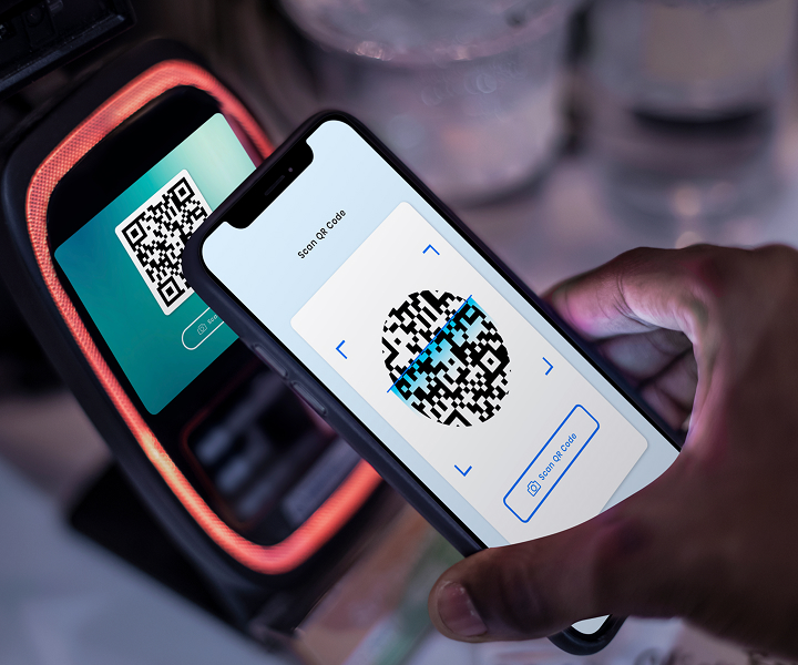 phone scans QR code