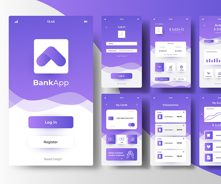 screen illustrations Bank App